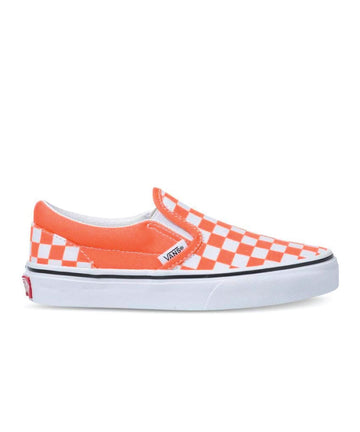 Vans Classic Slip-On (Checkerboard) Kids Shoe - Melon / True White